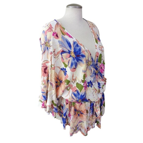 Floral Wrap Blouse - Multicolor - Picture 2 of 6